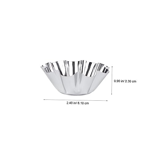 6Pcs Stainless Steel Chrysanthemum Tart Pans Non