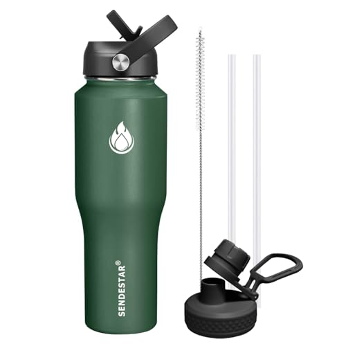 Water Bottle Wide Mouth Stainless Steel Vacuum Insulated Double Wall Keep Liquids Cold or Hot All Day