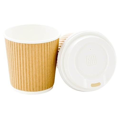 Ripple Wall Coffee Cups 500 Count 4 Ounce Insulated Kraft Paper Cups