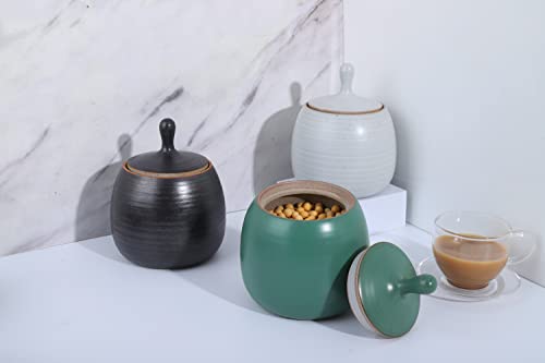 Kitchen Canisters Retro Ceramic Jar with Airtight Lid Retro Green