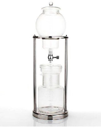 Luxury Ice Cold Brew Dripper Coffee Maker in Stainless Steel and Borosilicate Glass