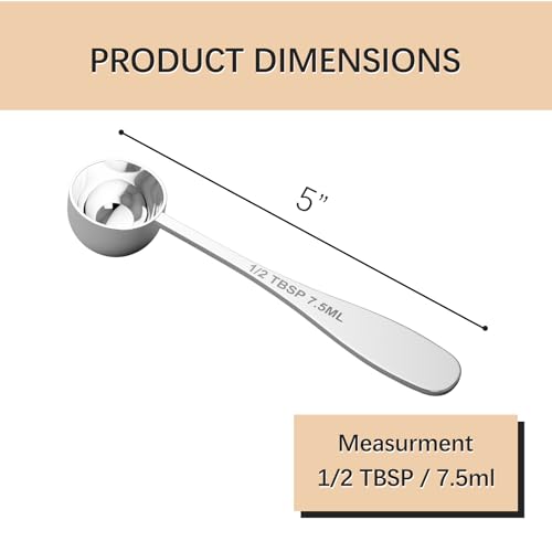 2PCS 1/2TBSP(7.5ML) Measuring Spoon, 18/8(304) Stainless Steel Tablespoon