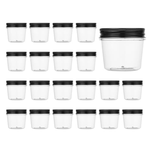 4 oz Plastic Small Mason Jars and Small Plastic Jars with Lids (20 Count)