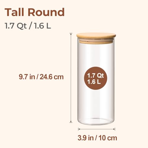 Glass Storage Containers with Lids 1.7 Qt (3 Count)