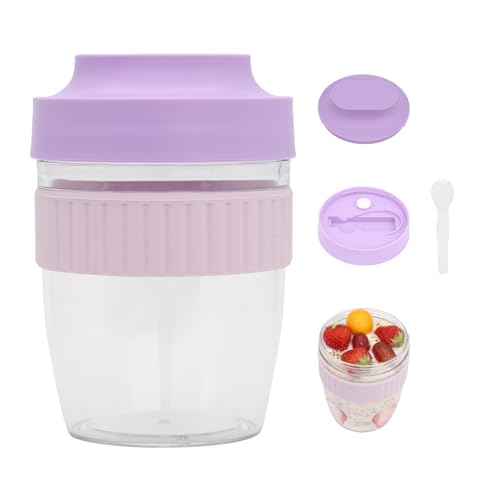 Breakfast to Go Cup with Lid and Folding Spoon for Oats Yogurt Fruit 20oz