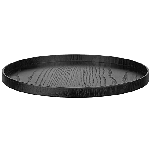 Round Solid Wood Serving Tray Extra Large Tea Coffee Snack Food Meals Serving Plate Non