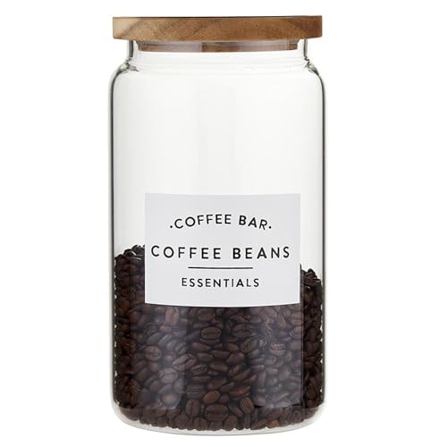 Coffee Bar Gifts Glass Coffee Canister with Wood Lid