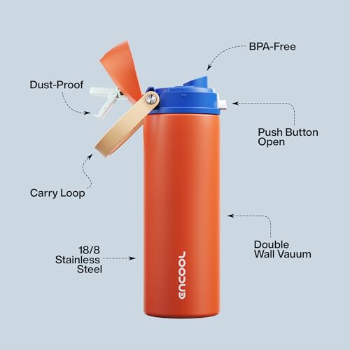 Insulated Water Bottle with Straw