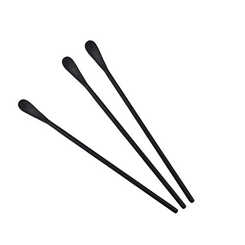 Black Matte Long Handle Spoon Cocktail Mixing Stirring Spoons3pcs (3 Count)