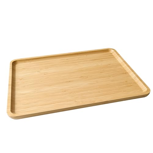 Bamboo Serving Tray Wooden Rectangle Dinner Food Bed Lab Tray Large