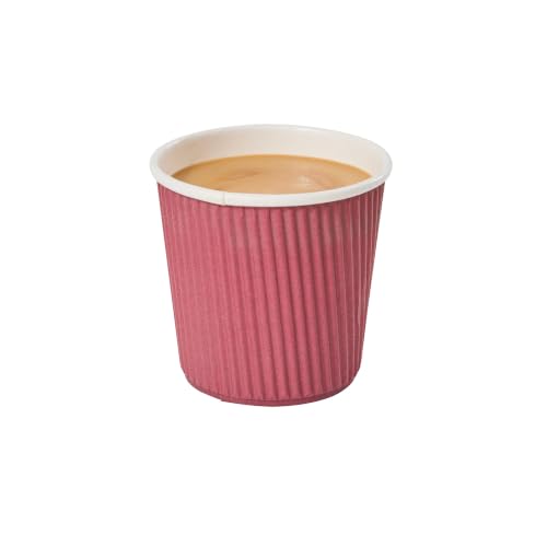 Ripple Wall Coffee Cups 500 Count 4 Ounce Insulated Crimson Paper Cups