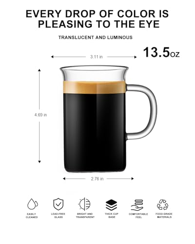 Glass Coffee Mugs (2 Count)