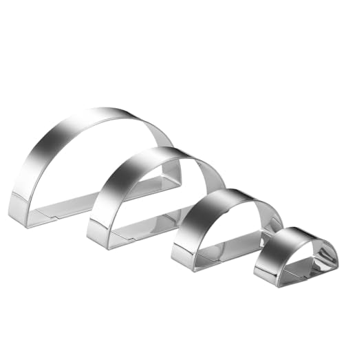 Half Circle Semicircle Cookie Cutter Set 4 Sizes 5 Inch (4 Count)