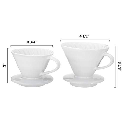 Ceramic Pour Over Coffee Dripper V02 Manual Brewer White