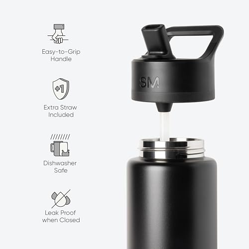 Insulated Water Bottle with Straw