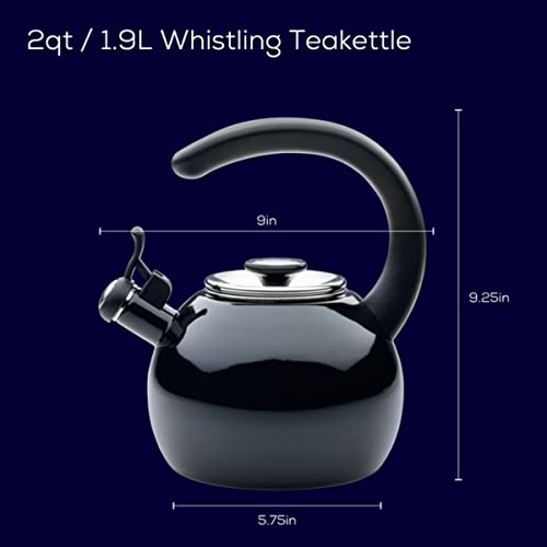 Enamel on Steel Whistling Induction Teakettle