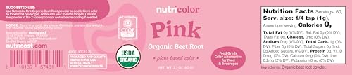 Pink Plant Based Food Coloring From Organic Beet Root Powder (2.1 Ounce)