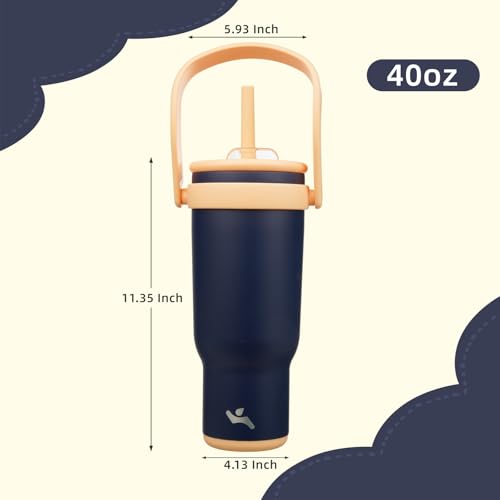 40 oz Tumbler with Handle and Straw