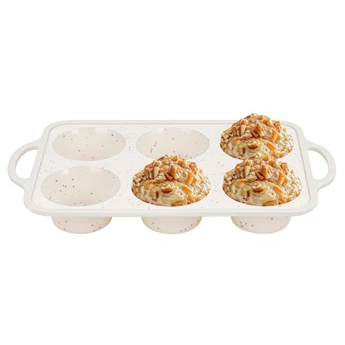 Silicone Jumbo Muffin Pan for Baking with Metal Reinforced Frame