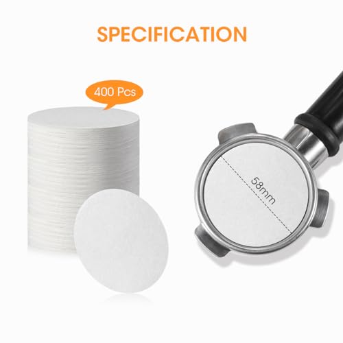 58 mm Espresso Paper Filter Compatible with Breville Espresso Machine (400 Count)