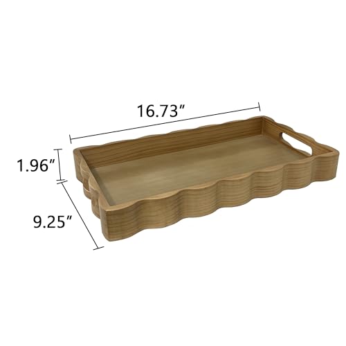Pine Wood Decorative Tray with Handle