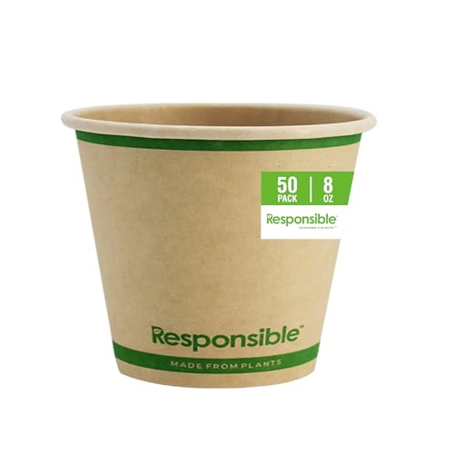 Certified Compostable 8 oz Paper Cups (50 Count)