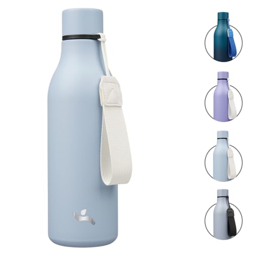 18 oz Insulated Stainless Steel Metal Water Bottle with Strap