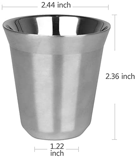 80ml Stainless Steel Espresso Cups Set (2 Count)