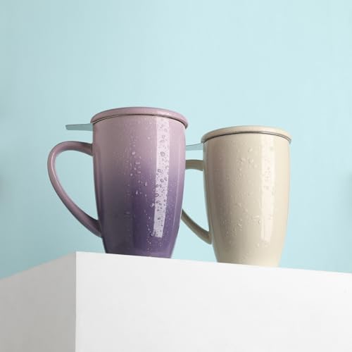 Sweejar Porcelain Tea Mug with Infuser and Lid