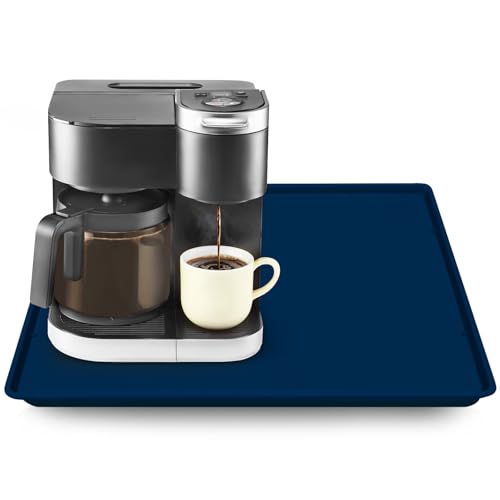 Silicone Coffee Maker Mat with Lip for Countertops
