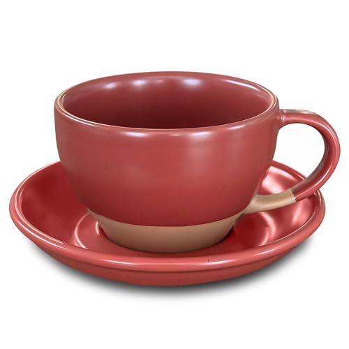 Ceramic Latte Art Mug With Saucer