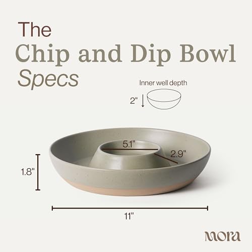 Mora Ceramic Chips and Dip Serving Tray