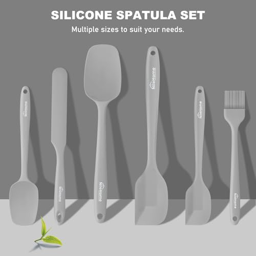 6 Pieces Silicone Spatula Set with Silicone Brush (6 Count)
