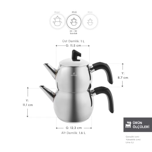 Belinay Teapot Set Silver Black (2 Count)