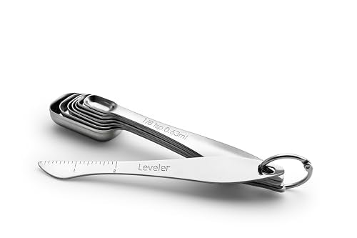 Nesting Stainless Steel Measuring Spoons Set of 13 with Leveler
