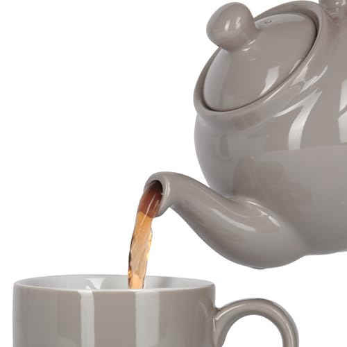 Farmhouse 4 Cup Ceramic Teapot with Removable Infuser and Lid