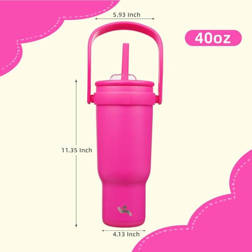 40 oz Tumbler with Handle and Straw