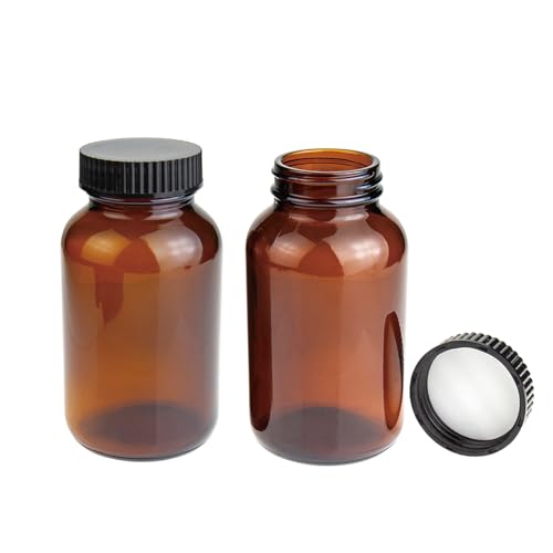 24 Pack Amber Glass Wide Mouth Packer Bottle (24 Count)