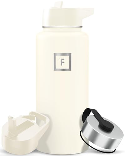 32 oz Wide Mouth Water Bottle with 3 Lids