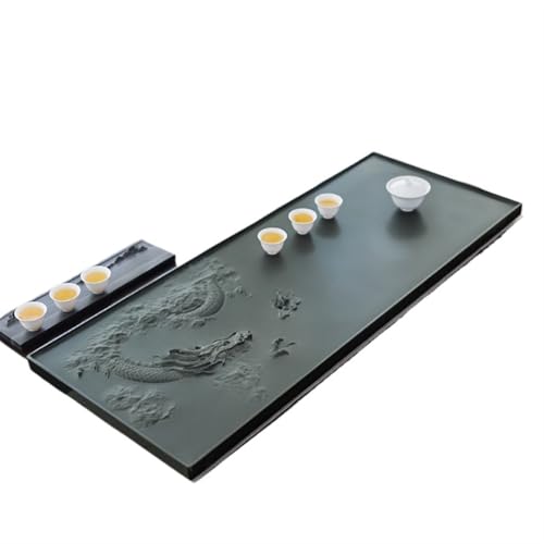 Tea Set Natural Ebony Stone Tea Tray Whole Original Stone Small Tea Table Tian Luo Green Tea Sea Office Tea Set Chinese Tea Set