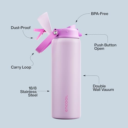Insulated Water Bottle with Straw