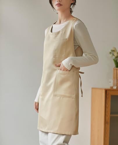 Unisex Cobbler Apron with 3 Deep Pockets Smock Vest Apron