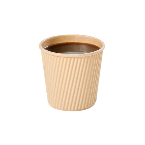 Ripple Wall Coffee Cups 500 Count 4 Ounce Insulated Kraft Paper Cups