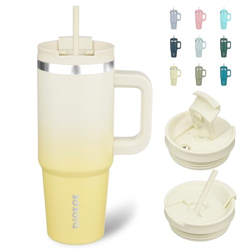 30 oz Insulated Tumbler with Handle & Straw