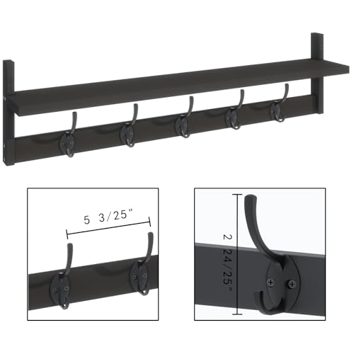 Wall Mounted Shelf with Hooks