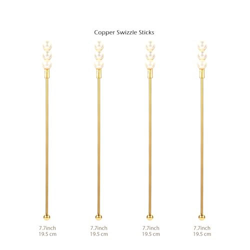 Exquisite Gold Pearl Stainless Steel Coffee Beverage Stirrers Stir Cocktail Drink Swizzle Stick for Wendding Party Value Pack