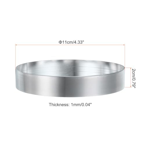 Round Cake Ring 4.33 x 1 Inch Seamless Stainless Steel Pastry Mousse Dessert Ring Mirror Coating for Baking Cooking English Muffins Crumpet Making Tool