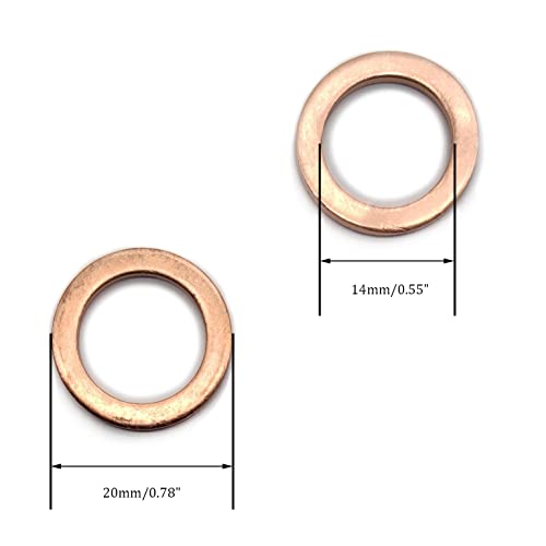 M14 Flat Washer Copper Sealing Ring (40 Count)