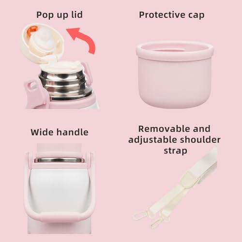 Stainless Steel Insulated Bottle with Handle & Strap