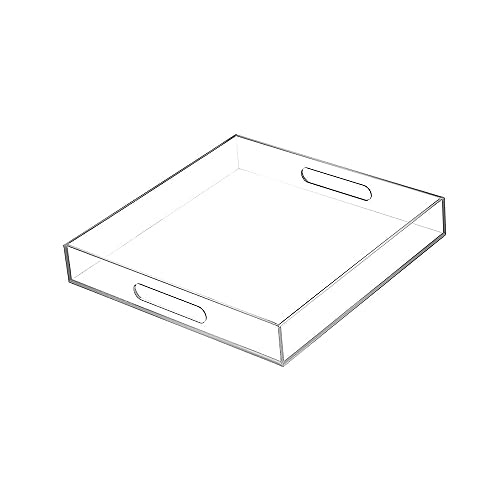 Clear Sturdy Acrylic Serving Tray with Handles